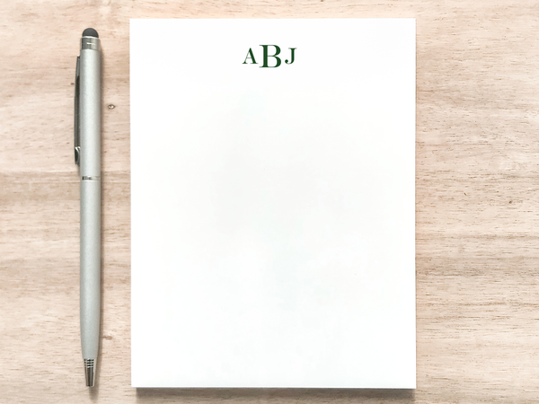 Personalized Notepad - Bold, Traditional Monogram Design ...