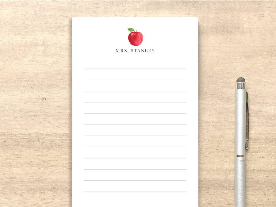 Personalized Lined List Notepad - Apple Design