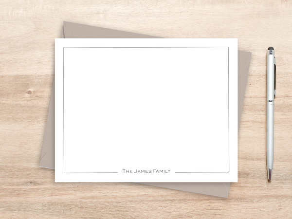Personalized Notecard Set - Thin Border - JubileeDesignCompany