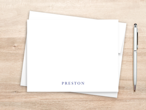 Personalized Notecard Set - All-Caps Bottom Name