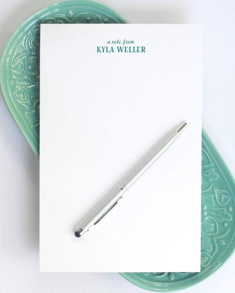 Personalized Large Notepad - Chic Script Font and Name ...