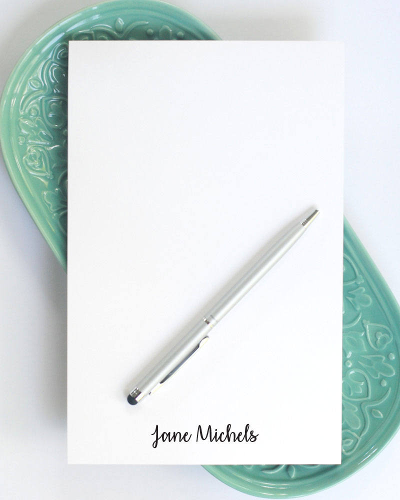 555 Notepad Personalized Large Notepad - Simple Script Name at Bottom ...