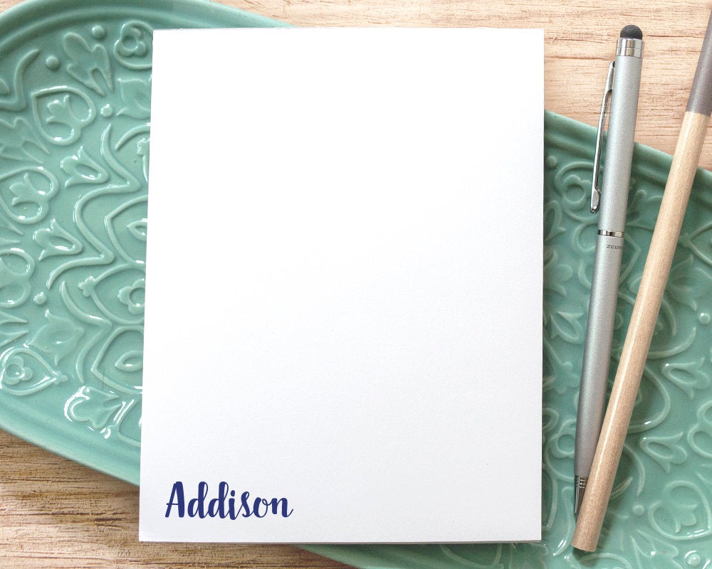 Personalized Notepad - Corner Script Name, Small - JubileeDesignCompany