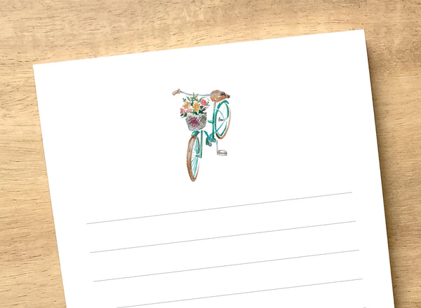 Personalized Lined List Notepad - Bicycle Design - JubileeDesignCompany